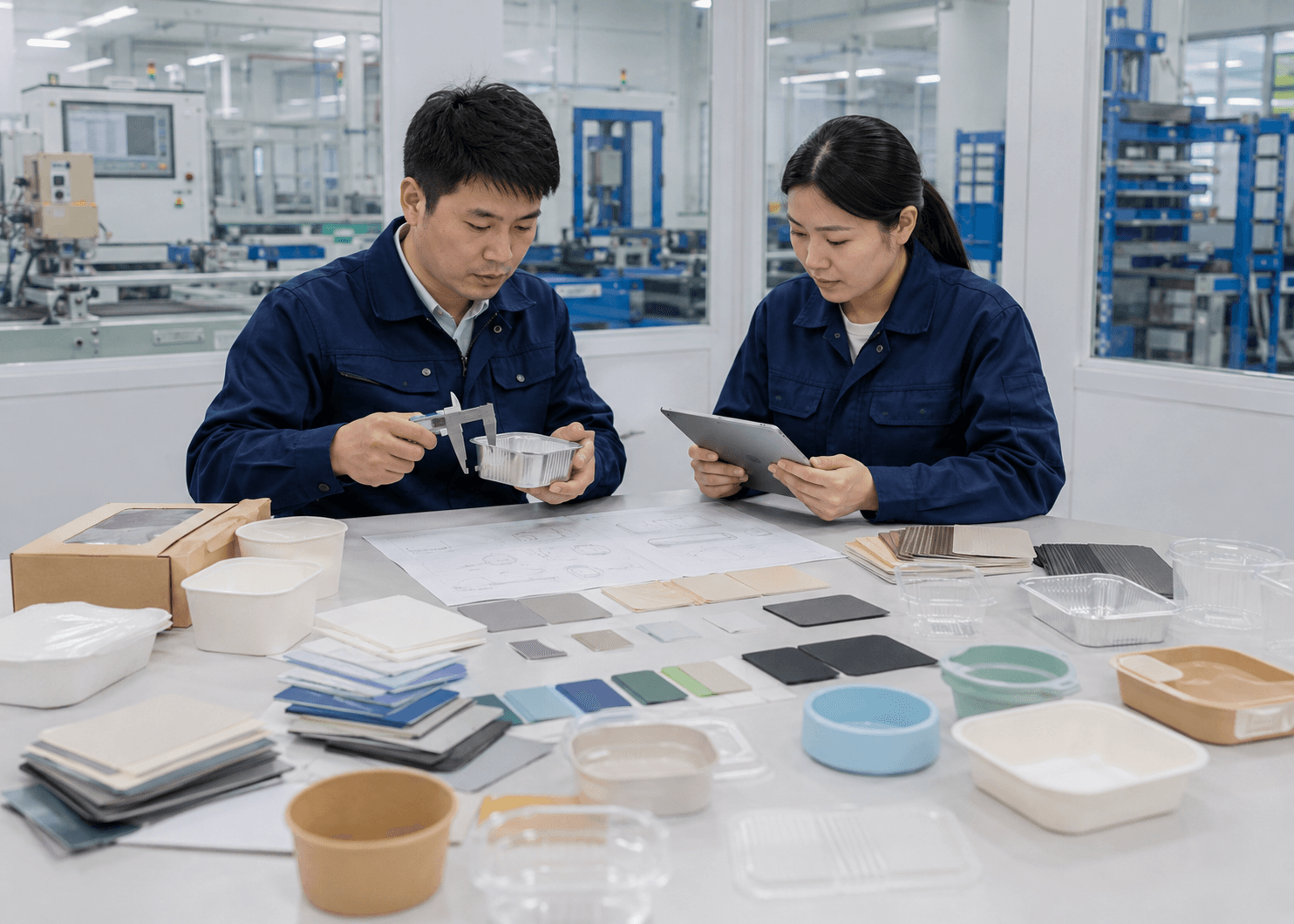 素材見本と製品サンプルを使った仕様検討