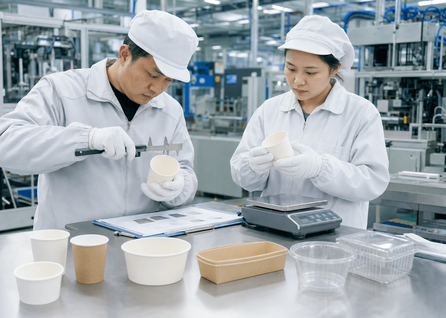 量産開始前の製品を仕様書と照合する担当者